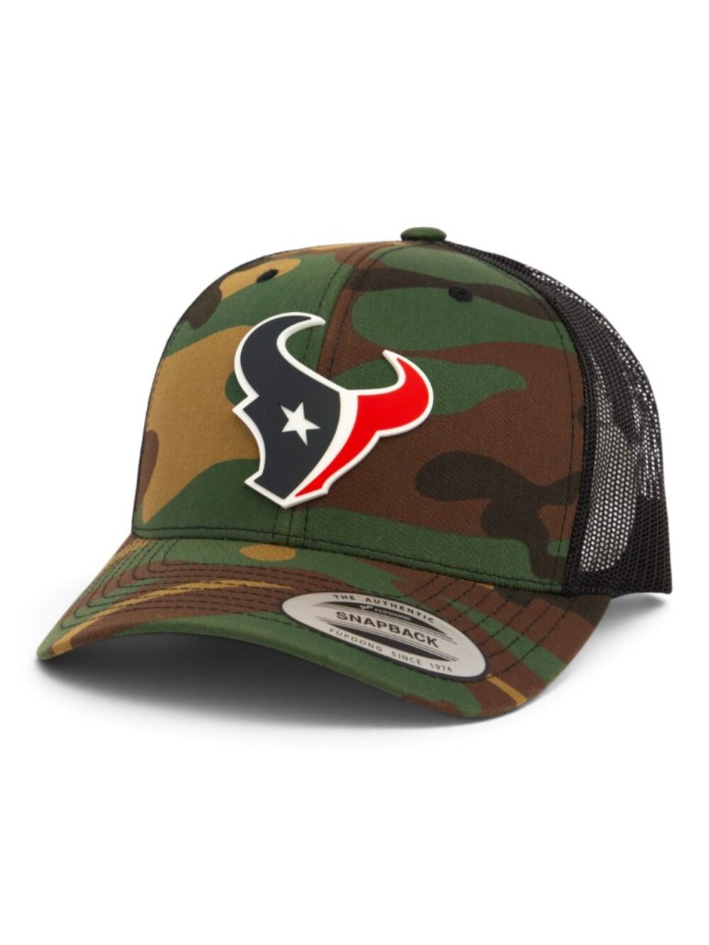Houston Texans 3D YP Snapback Trucker Hat- Army Camo/ Black